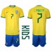 Brasilien Lucas Paqueta #7 Replika Babykläder Hemma matchkläder barn VM 2022 Korta ärmar (+ Korta byxor)